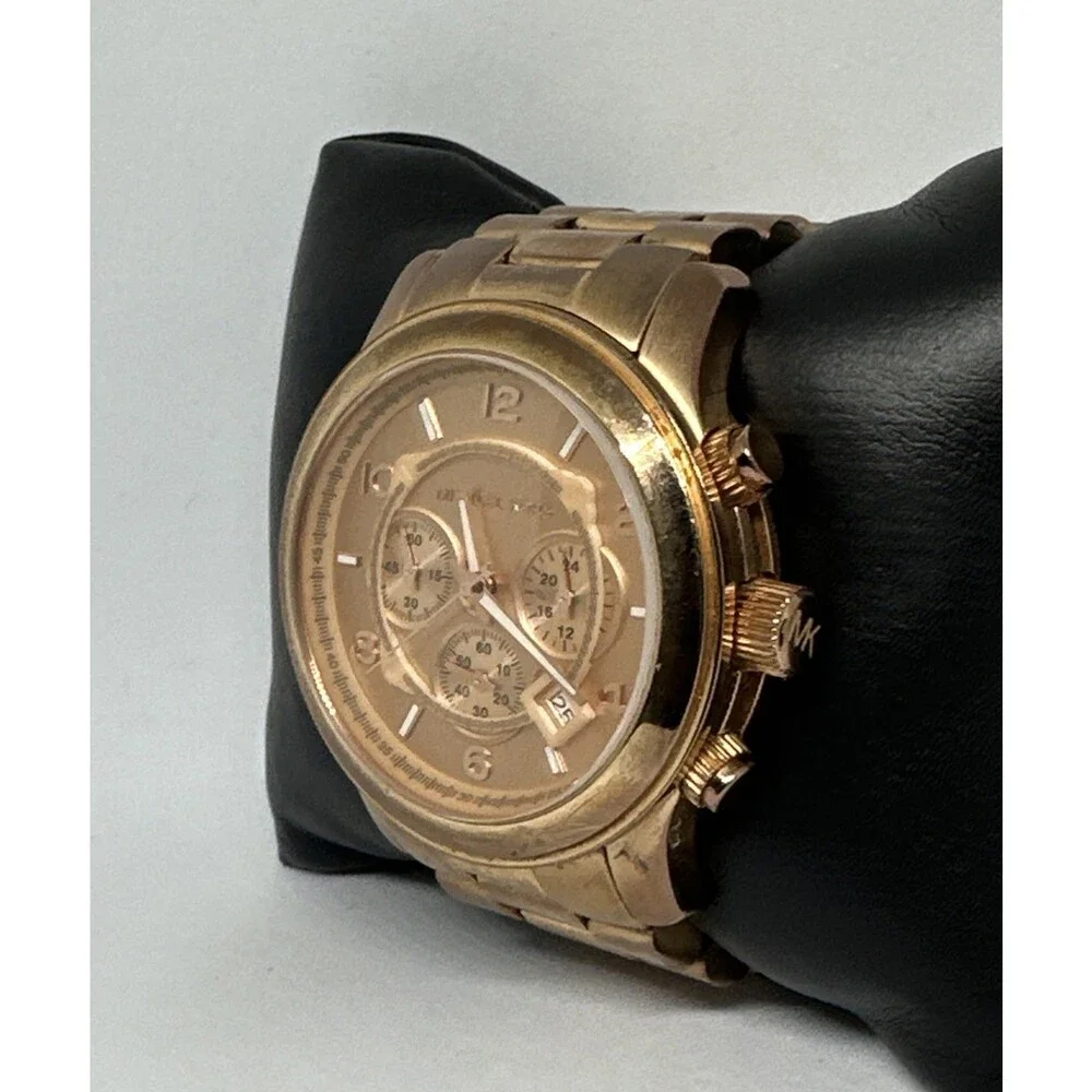 Michael Kors Runway MK8096 Men's Rose Gold Analog Dial Chronograph Watch HME661